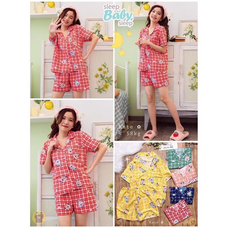 Bộ đồ pijama , Bộ Đồ Mặc Nhà Kate Thái Cộc Đùi Hoạ Tiết Dễ thương