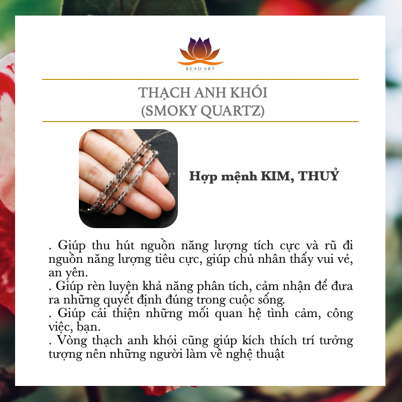 Vòng Tay 3MM Thạch Anh Khói Nâu Giác Cắt, Kim, Thuỷ, Vòng Tay Phong Thuỷ, Chuỗi Hạt, Trang Sức, Lắc Tay - Bead Art