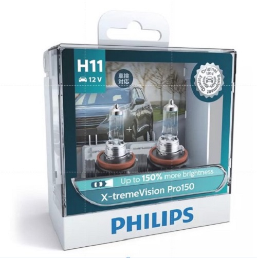 Hộp 2 Bóng đèn Pha Philips X-tremeVision +150% H11 12362 XVP S2