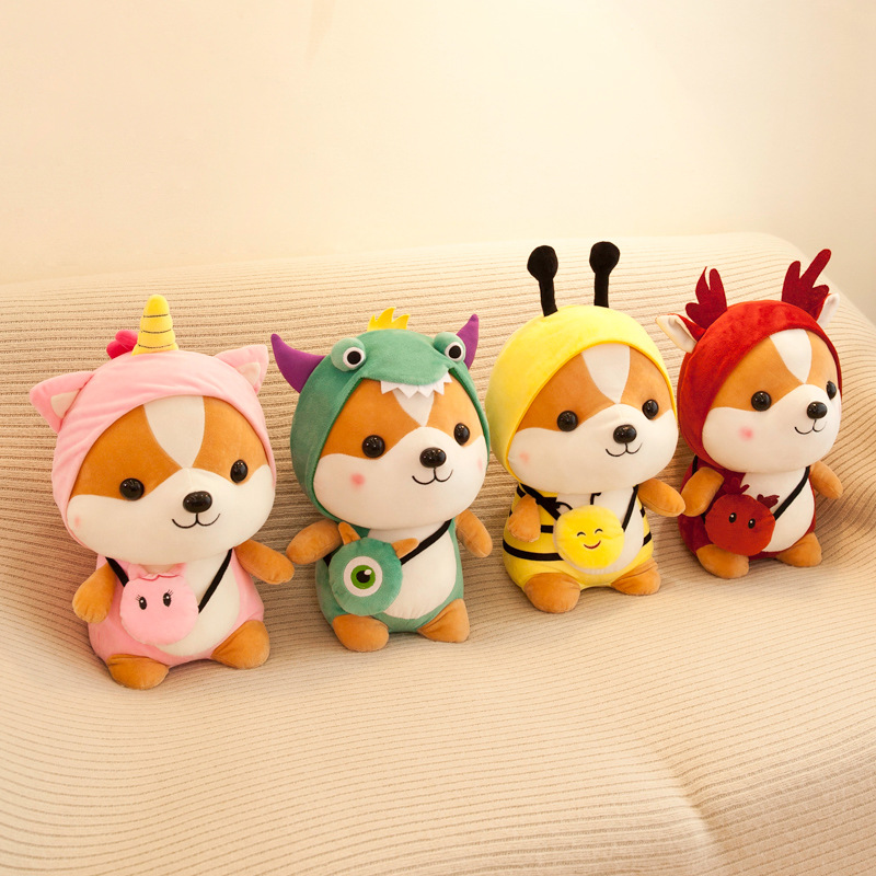 Thú Bông Chó Shiba Hóa Trang Monster Ngộ Nghĩnh Siêu Mịn 25cm