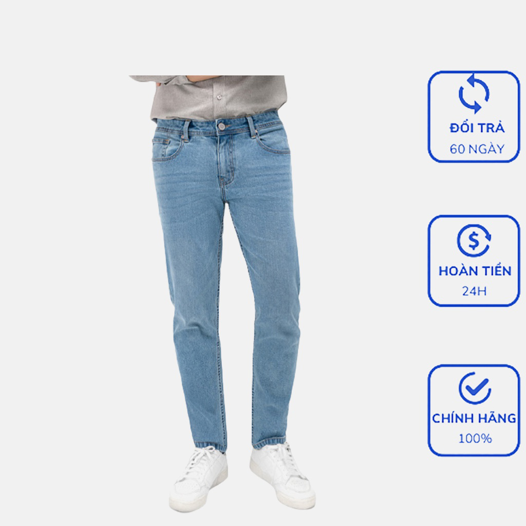 Quần Jeans nam Slim Fit khoá kéo co dãn, Phom Dáng Trẻ Trung