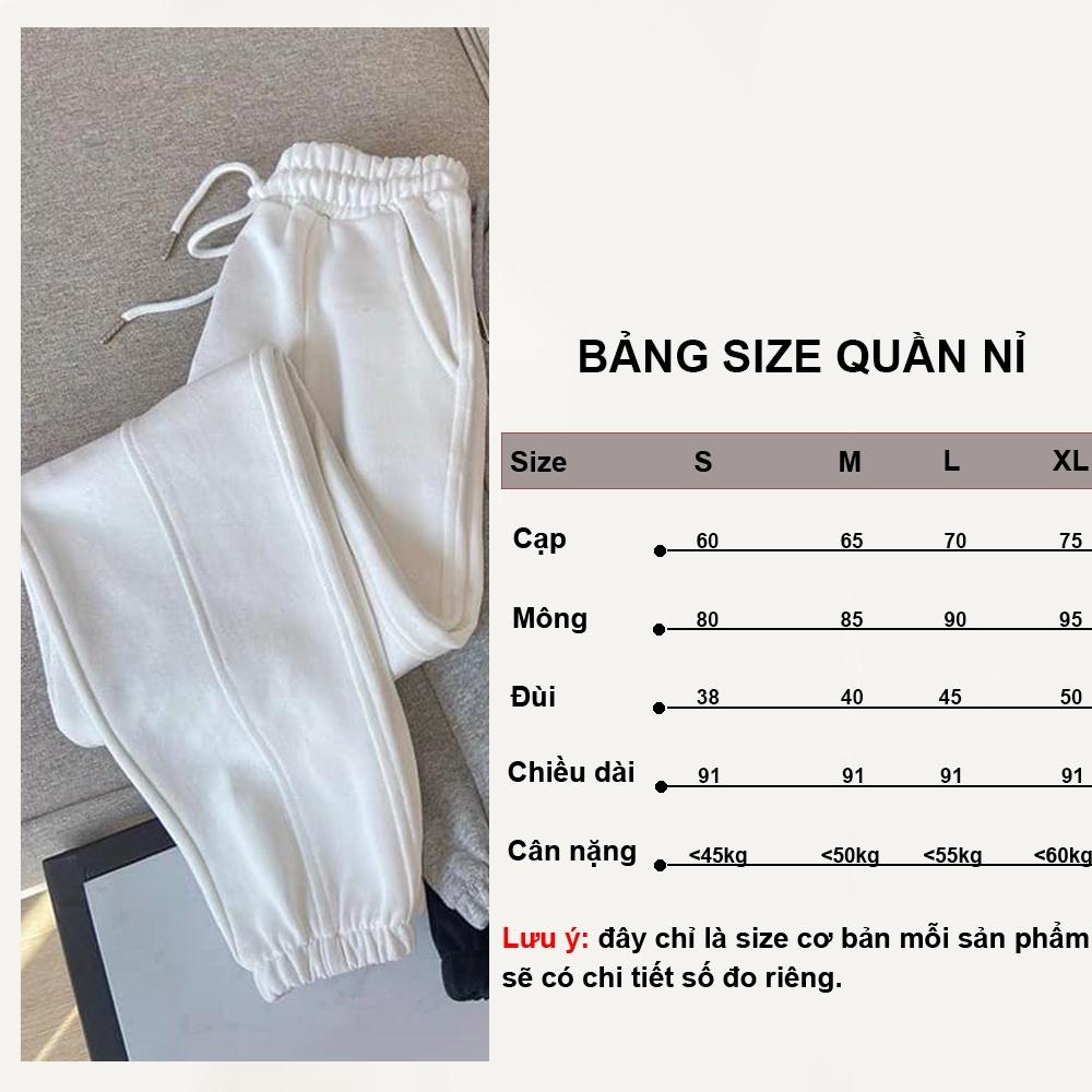 Quần Jogger Nữ Cạp Chun Bo Gấu Vải Nỉ Thun Da Cá ZoZo_UNISEX