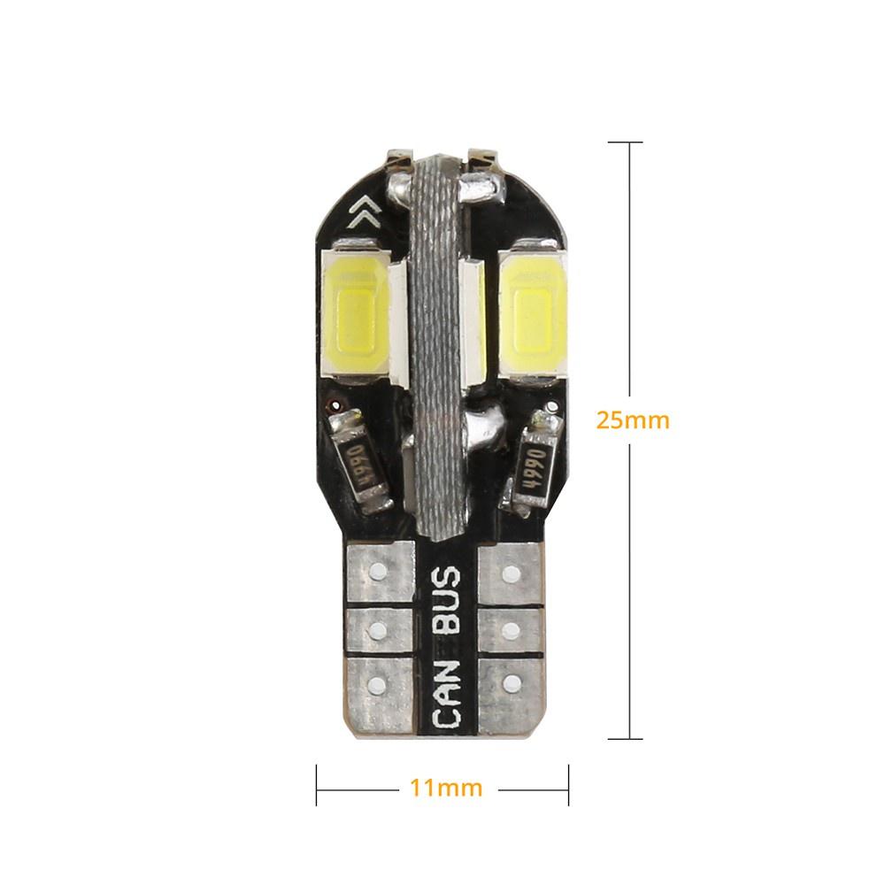 10 cái Bóng đèn Xe hơi T10 LED Trắng 5730 8SMD 12V Xe Bên Nêm Ánh sáng Trắng Ánh sáng Xe Nội thất Bóng đèn Kiểu dáng Xe hơi