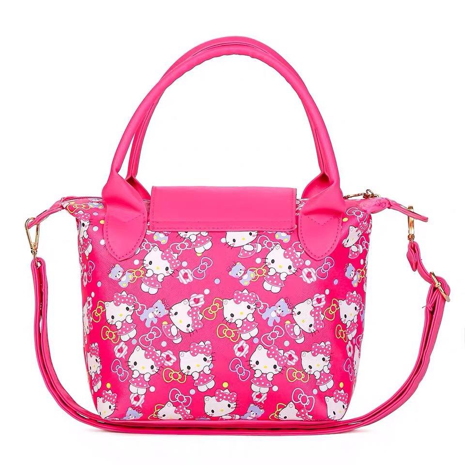 Sanrio Hello Kitty Hoạt Hình Túi Xách Đeo Vai Nữ Dễ Thương Pu Thời Trang Túi Xách Tay Công Suất Lớn In Hình Đeo Vai Cho Túi
