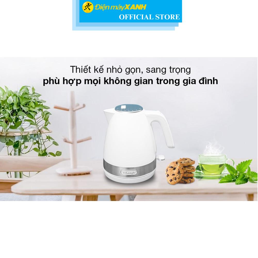 Hình ảnh Bình đun siêu tốc Delonghi 1 lít KBLA2000.W - Hàng Chính Hãng