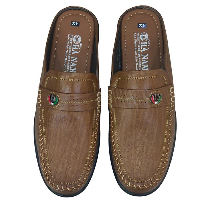 Dép Bít Mũi Nam Da Bò Thật TiTi ĐÔ Cao Cấp GSB2080d