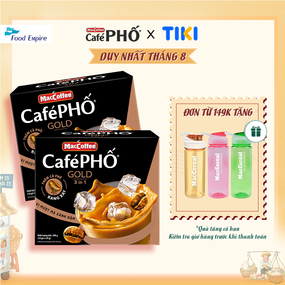 Combo 2 Hộp cà phê Phố sữa đá GOLD - MacCoffee (hộp 10 gói x 28g)