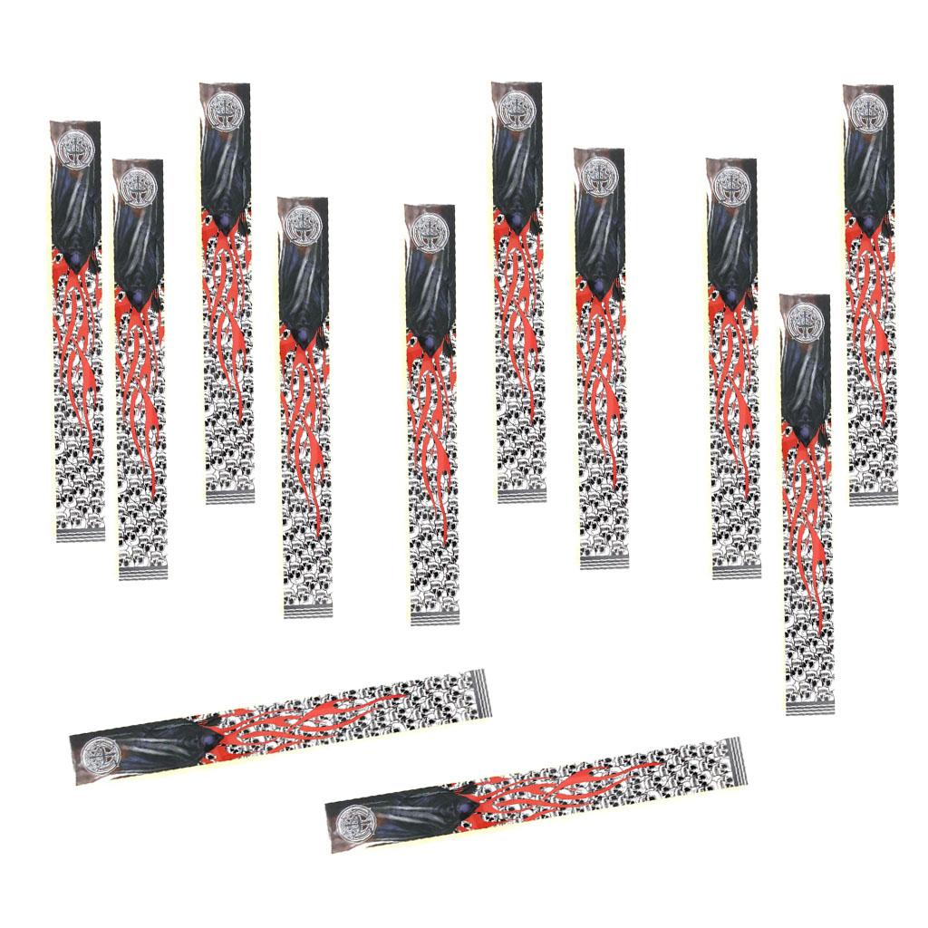 12 Pieces Durable Archery Arrow Stickers Wraps  Skull and Red