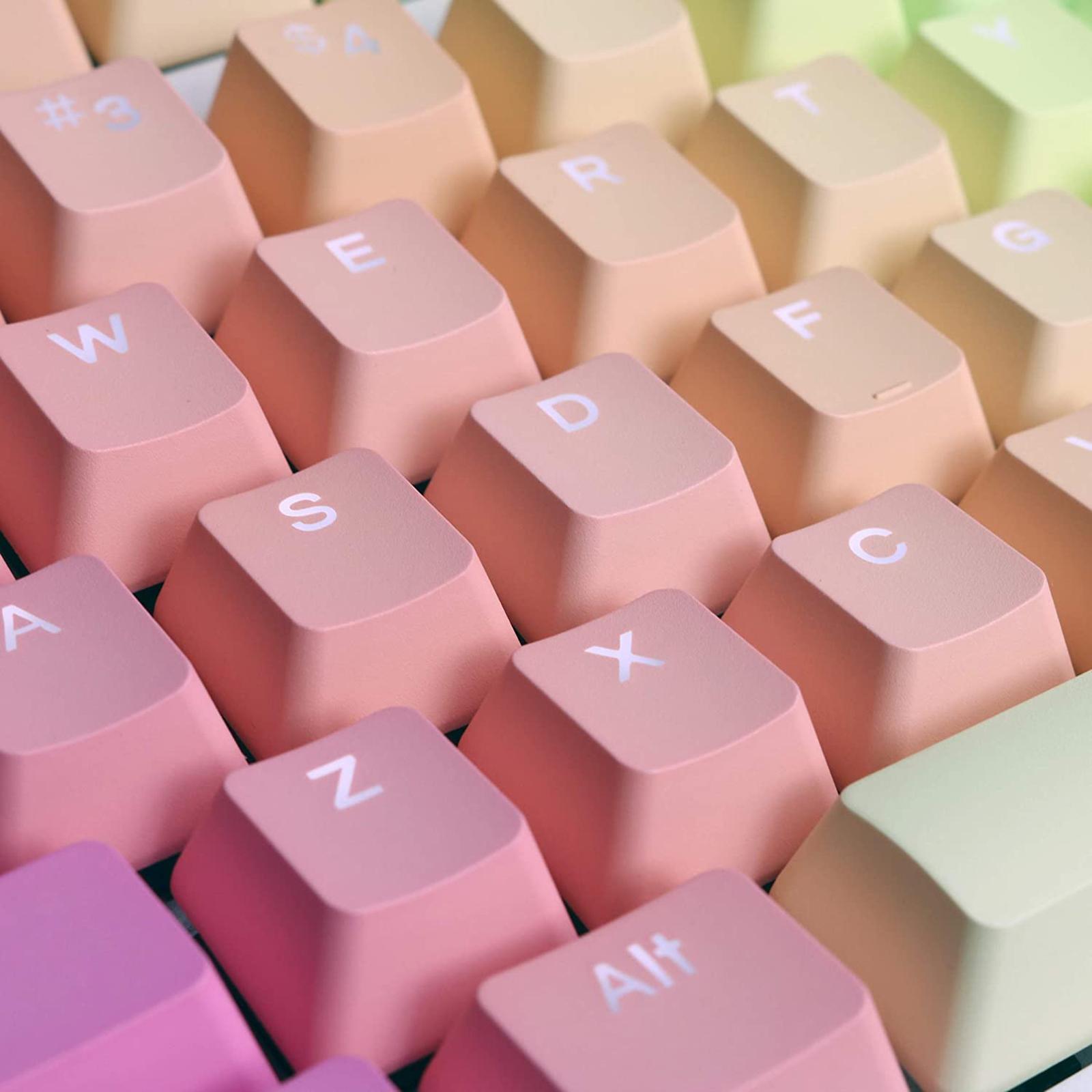104 Keys Mechanical Keyboard Keycaps Set Home Supplies Rainbow Gradient