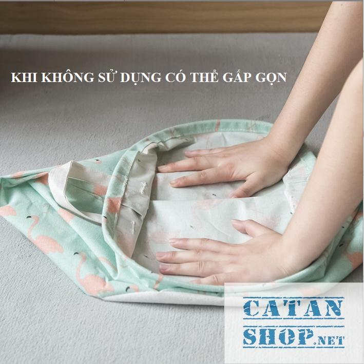 Giỏ vải chống thấm nước đựng quần áo bẩn để giặt, sọt vải đựng đồ chơi, đồ đa năng GD539-W02MAU