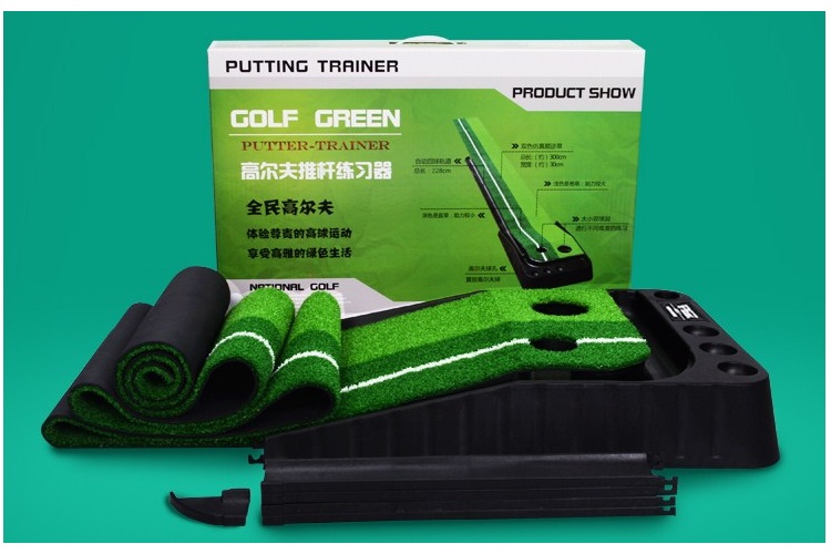 THẢM TẬP GOLF PUTTING - TL004 NEW 2021: Thiết kế cải tiến, có thanh chắn bóng &amp; ray hồi bóng