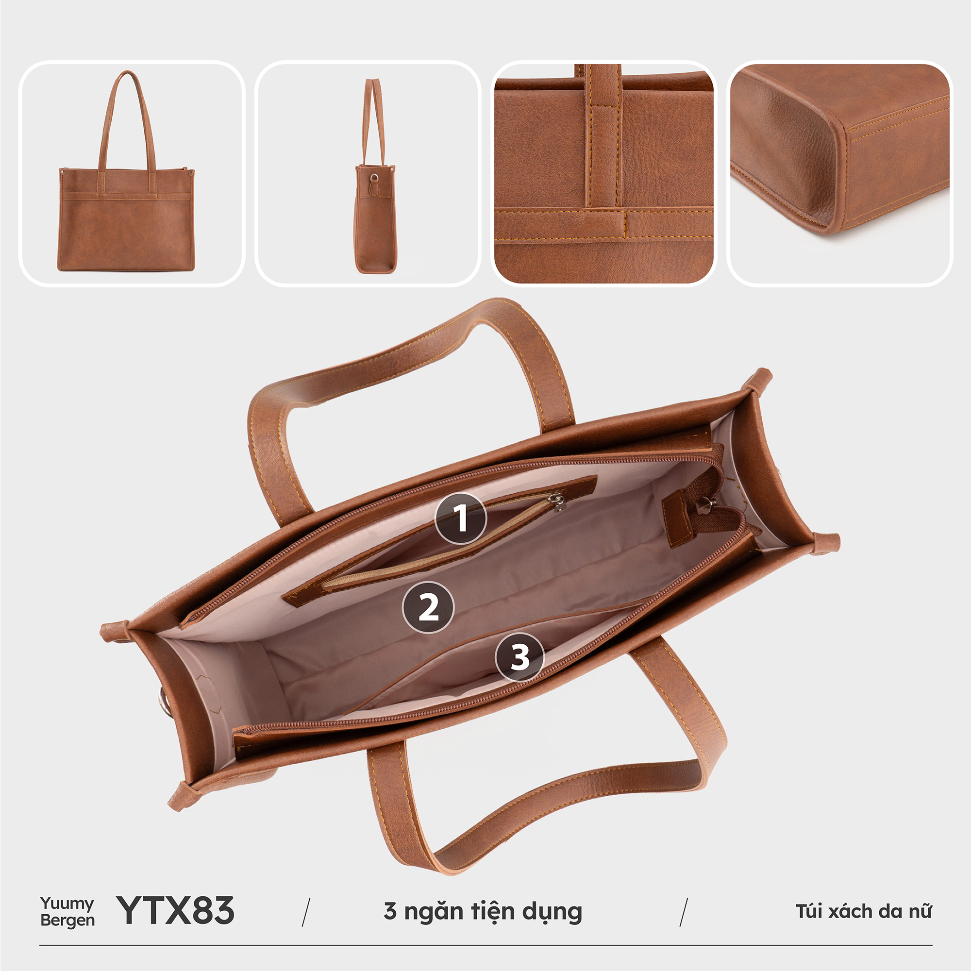 Túi Yuumy ( Thời trang nữ thanh lịch cỡ lớn - Túi xách da Bergen YTX83 )