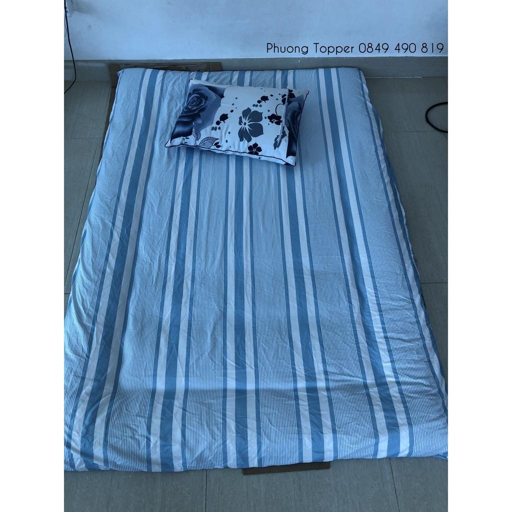 Drap Bọc Nệm Topper - 1mx2m | 1m4x2m | 1m6x2m - Bọc kín nệm 2 mặt - Có khóa kéo kín