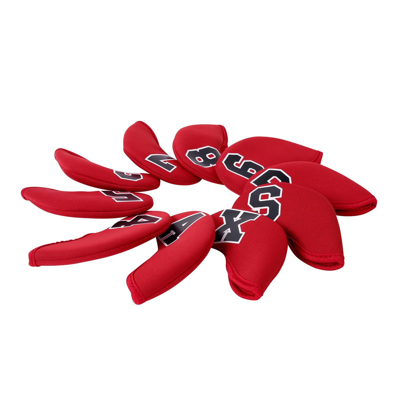10 Pieces Golf Iron Head Covers Golf Wedges Headcovers Neoprene Protection Golf Club Head Covers for Training Equipment Golfers