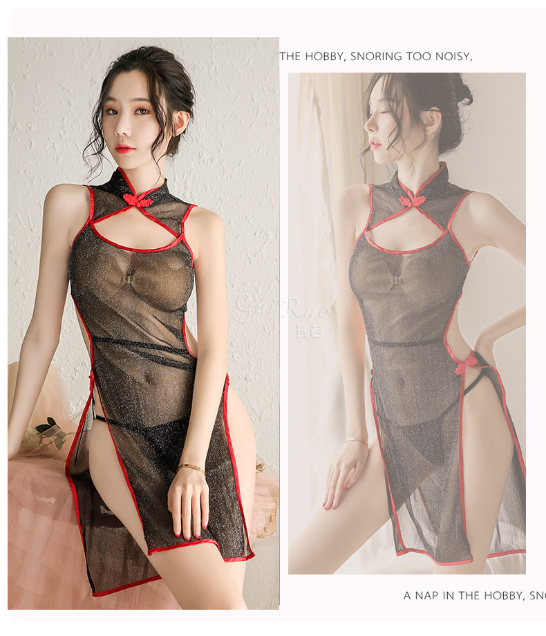 Cosplay sườn xám ren thun sexy TK2111