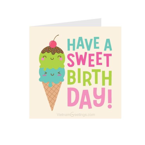 Thiệp sinh nhật Birthday - Thiệp Grey nhỏ 9x9cm - 09BD50