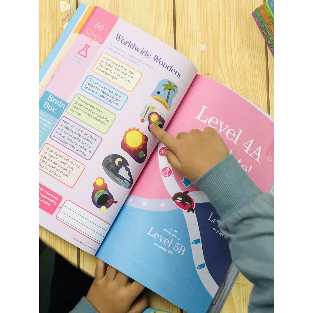 Sách: Summer brain quest k1 ( 5 - 6 tuổi ) - Á Châu Books, bìa mềm in màu