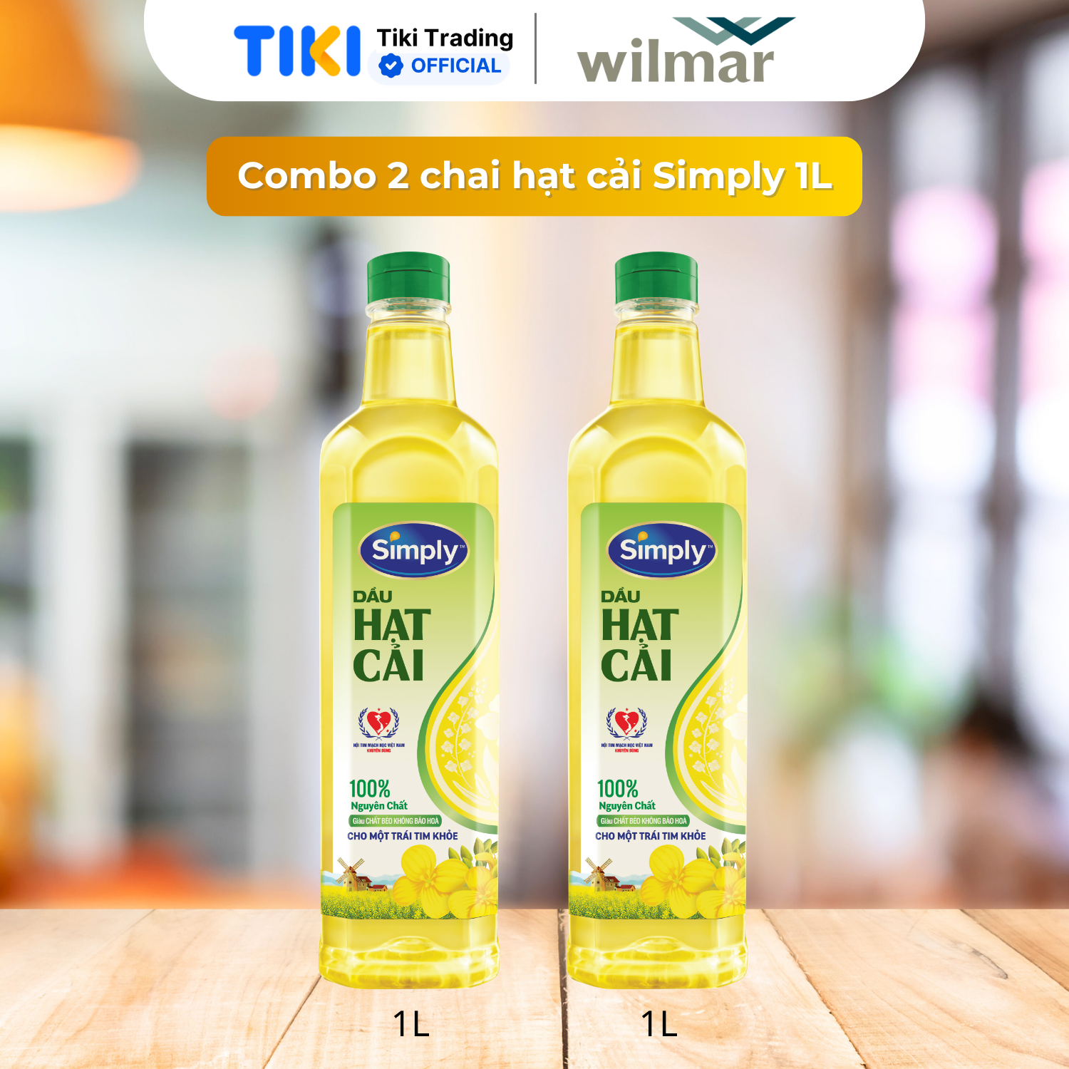 Combo 2 chai dầu Hạt Cải Simply (1L / Chai)
