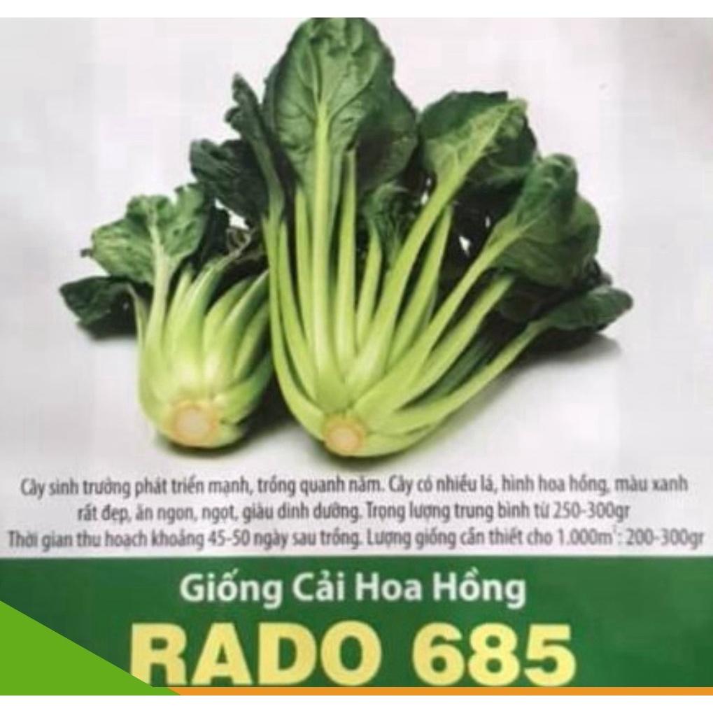 Hạt giống Cải Hoa Hồng Rado 685 (5gr) - RẠNG ĐÔNG - Cây có nhiều lá, hình hoa hồng, màu xanh rất đẹp, ăn ngon, ngọt, giàu dinh dưỡng