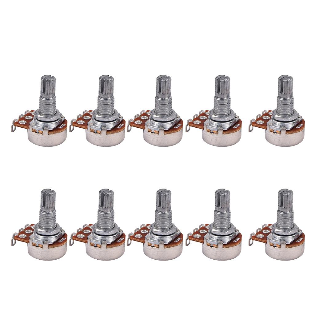 10pcs 18mm Long Split Shaft Potentiometer Audio Pots for Electric Guitar Bass Parts