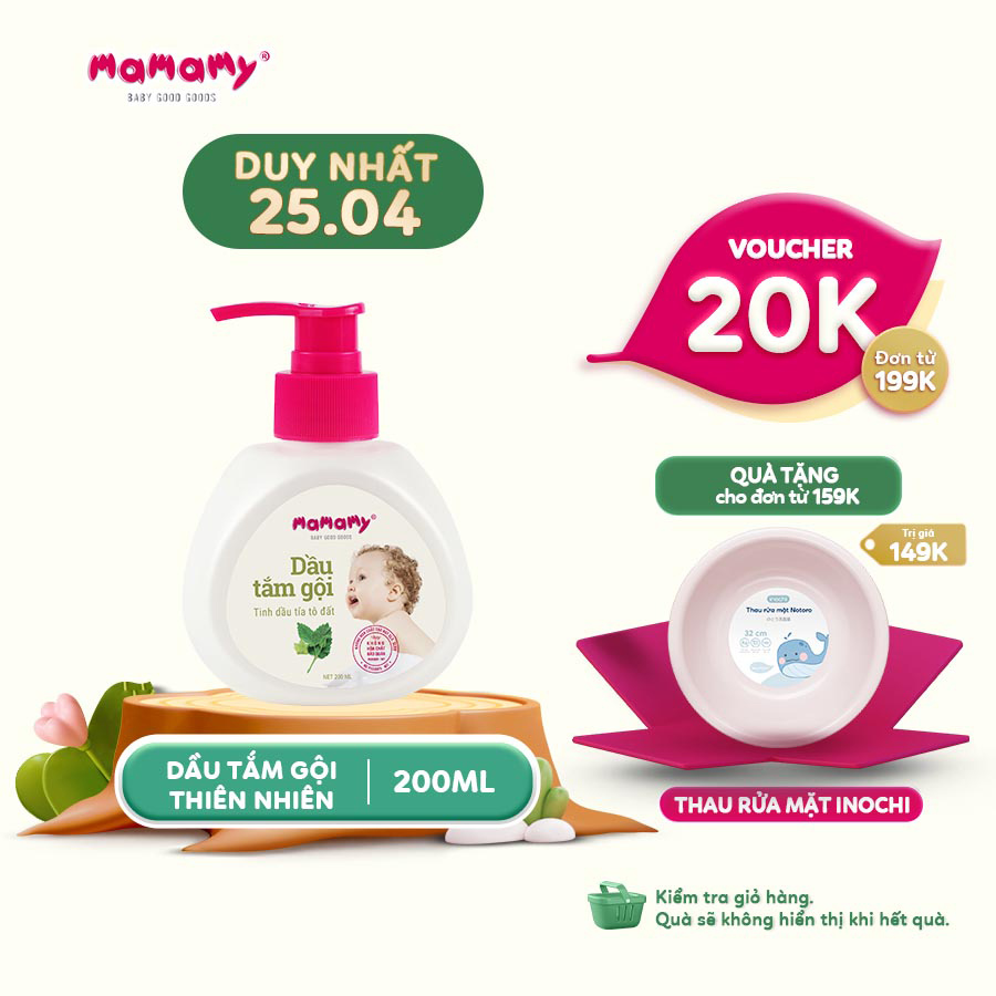 Dầu Tắm Gội Thiên Nhiên Mamamy 200ml
