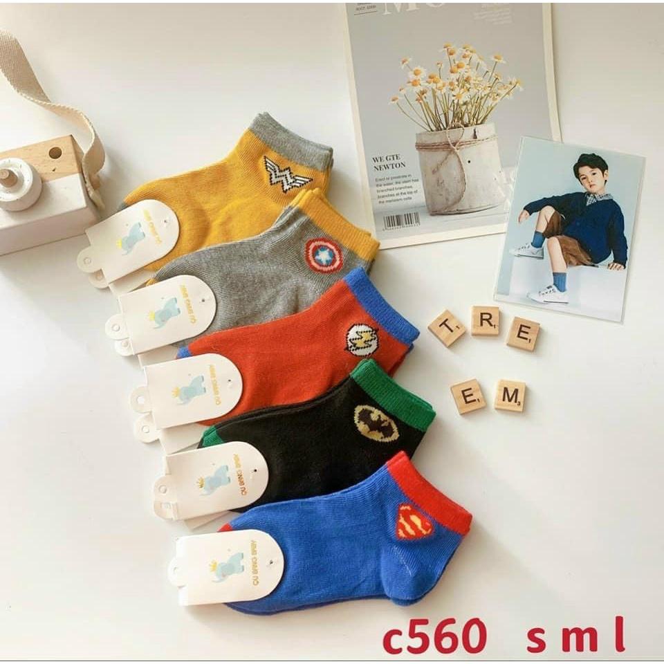 Set 1 / 5 Đôi Vớ Cotton In Hình Siêu Anh Hùng Dễ Thương Thời Trang Cho Bé Trai - SUMO KIDS