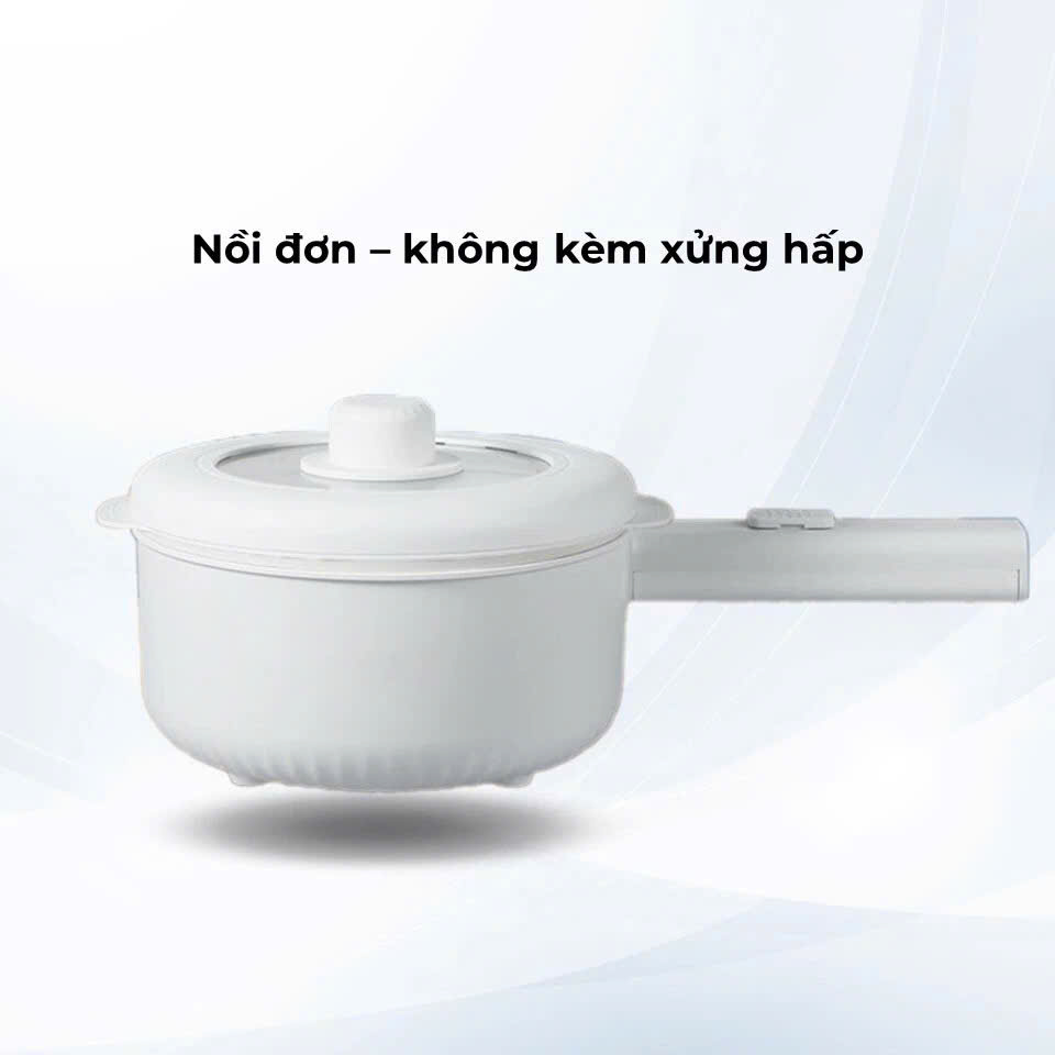 Nồi điện đa năng mini, nồi lẩu điện đa năng RBS-20, dung tích 1.6L cho 1-3 người, kèm xửng hấp, 2 mức nhiệt, BH 12th, hàng nhập khẩu