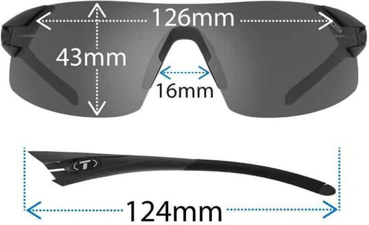 Kính mát thể thao Unisex Tifosi Podium XC - Gọng Matt Black , Bộ 3 tròng Smoke / AC Red / Clear