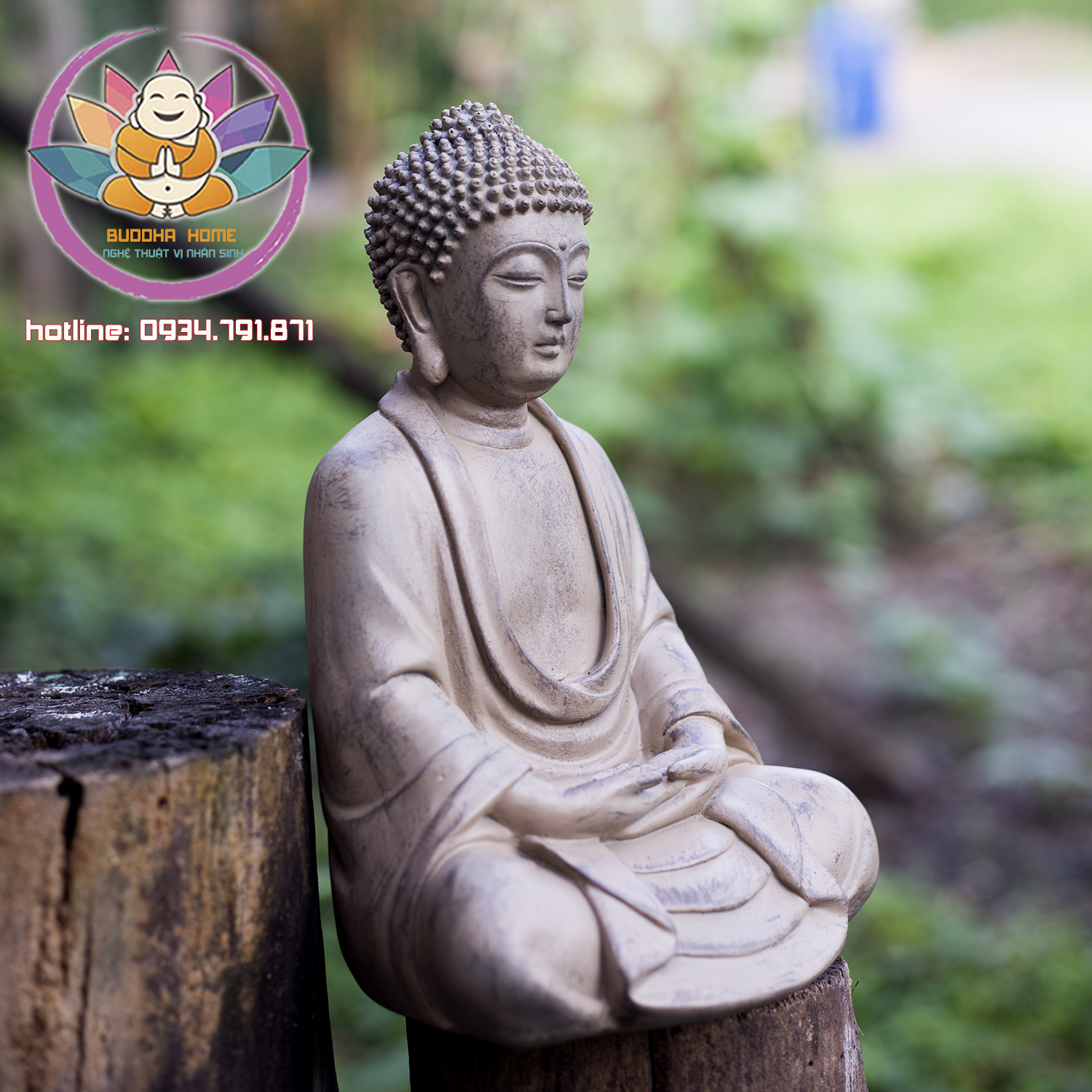 Tượng Phật An Nhiên -Thiền Định -Tự Tại Cao 25cm Màu đồng cổ Trang trí nhà cửa phong thủy