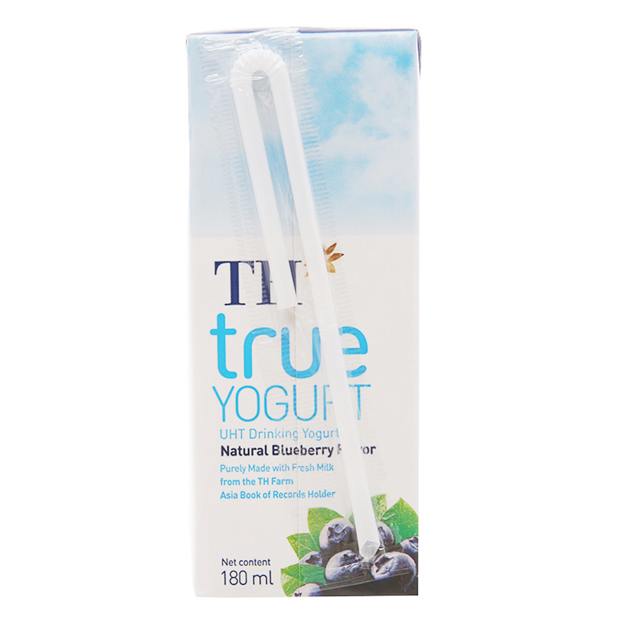 Thùng Sữa Chua Uống Tiệt Trùng Hương Việt Quất Tự Nhiên TH True Yogurt (180ml x 48 Hộp)
