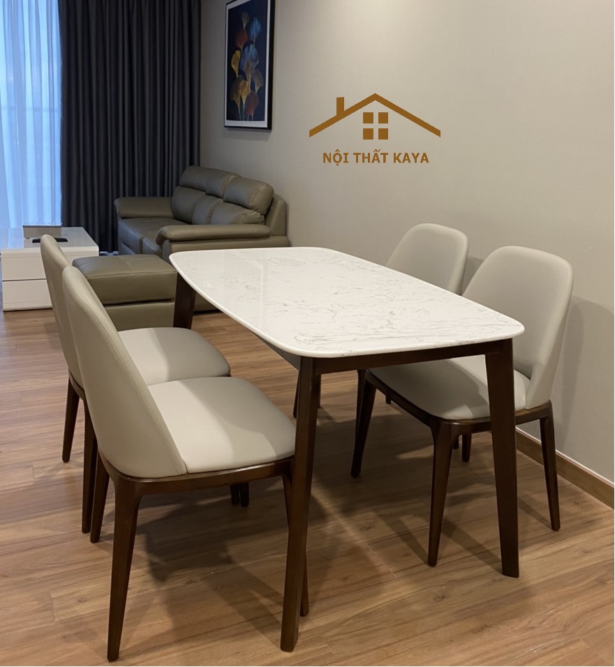 Bộ bàn ăn 4 ghế mặt đá cao cấp