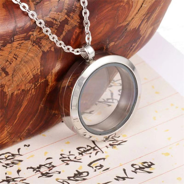 Dây chuyền mặt tròn 2 mặt kính MDC122 Không đen không gỉ sét