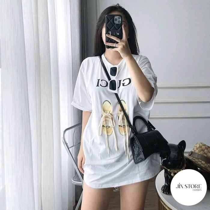 Áo thun hình đôi giầy tay lỡ form rộng CaMa Store M267