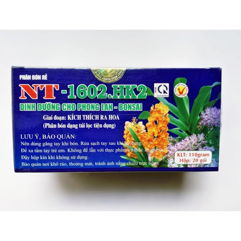 Phân Bón Rễ Tan Chậm Dạng Túi Lọc Chuyên Dùng Cho Phong Lan Và Hoa Kiểng NT 1602 HK2 - Hộp 20 gói nhỏ -Kích Thích Ra Hoa