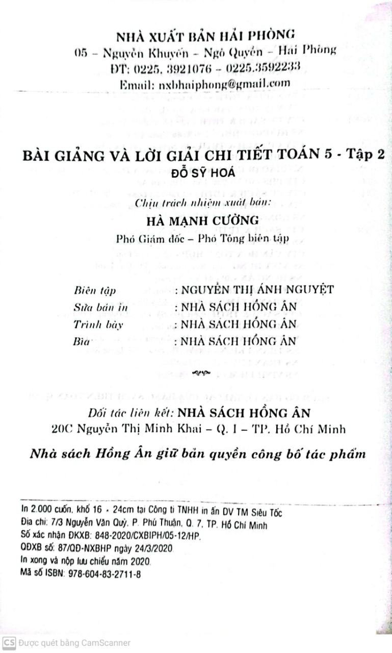 Bài Giảng & Lời Giải Chi Tiết Toán 5 Tập 2