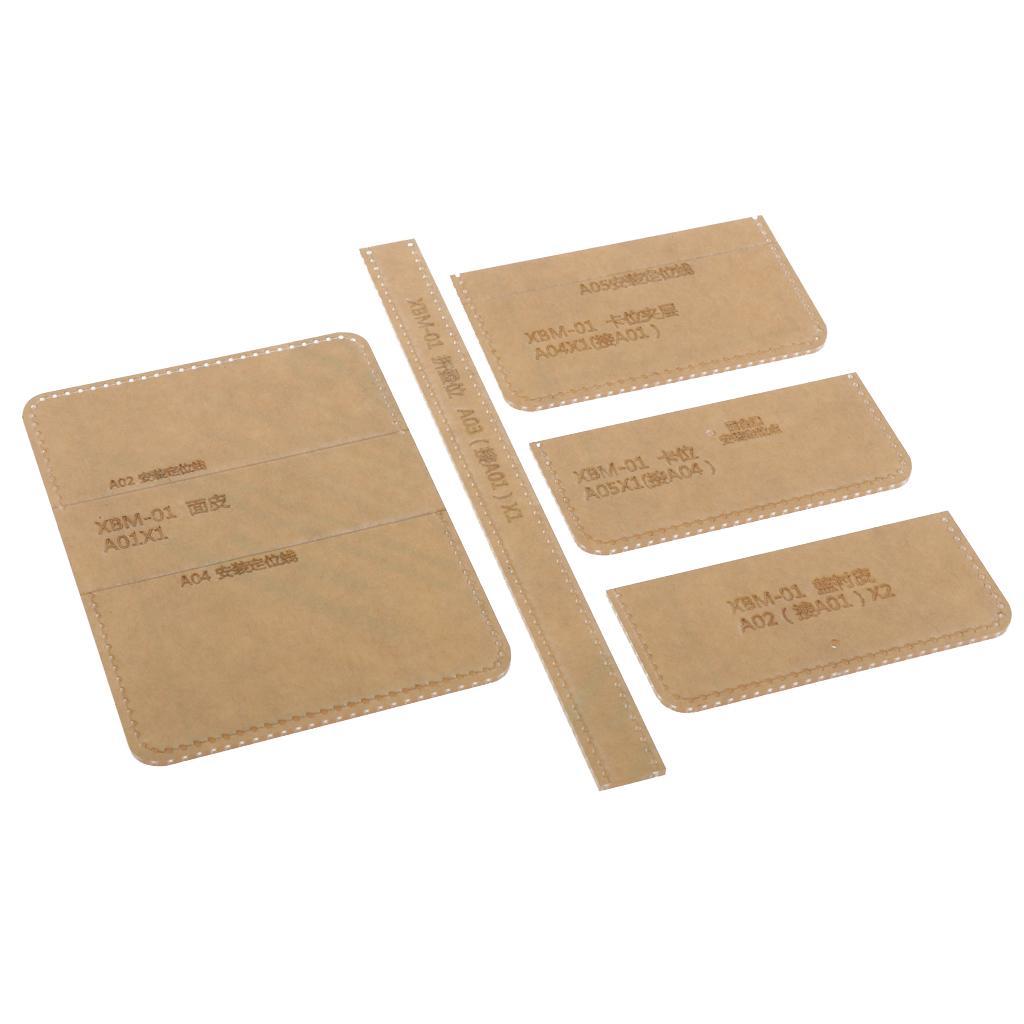 5x/ Acrylic Wallet Pattern Stencil Template Leather Craft DIY Tool