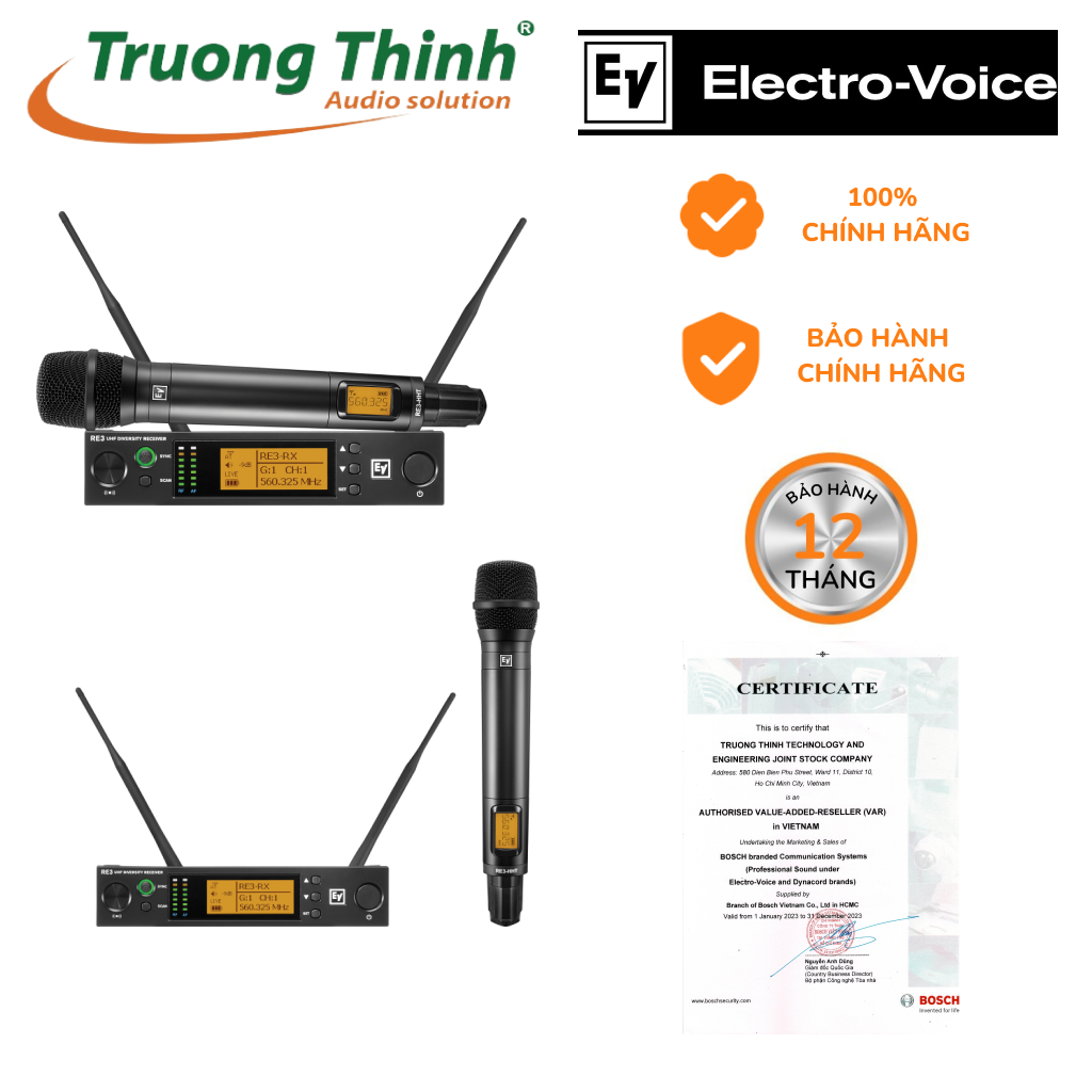 Bộ micro không dây cầm tay 1 mic Electrovoice RE3RE420 - Electro-Voice RE3-RE420 - Hàng chính hãng