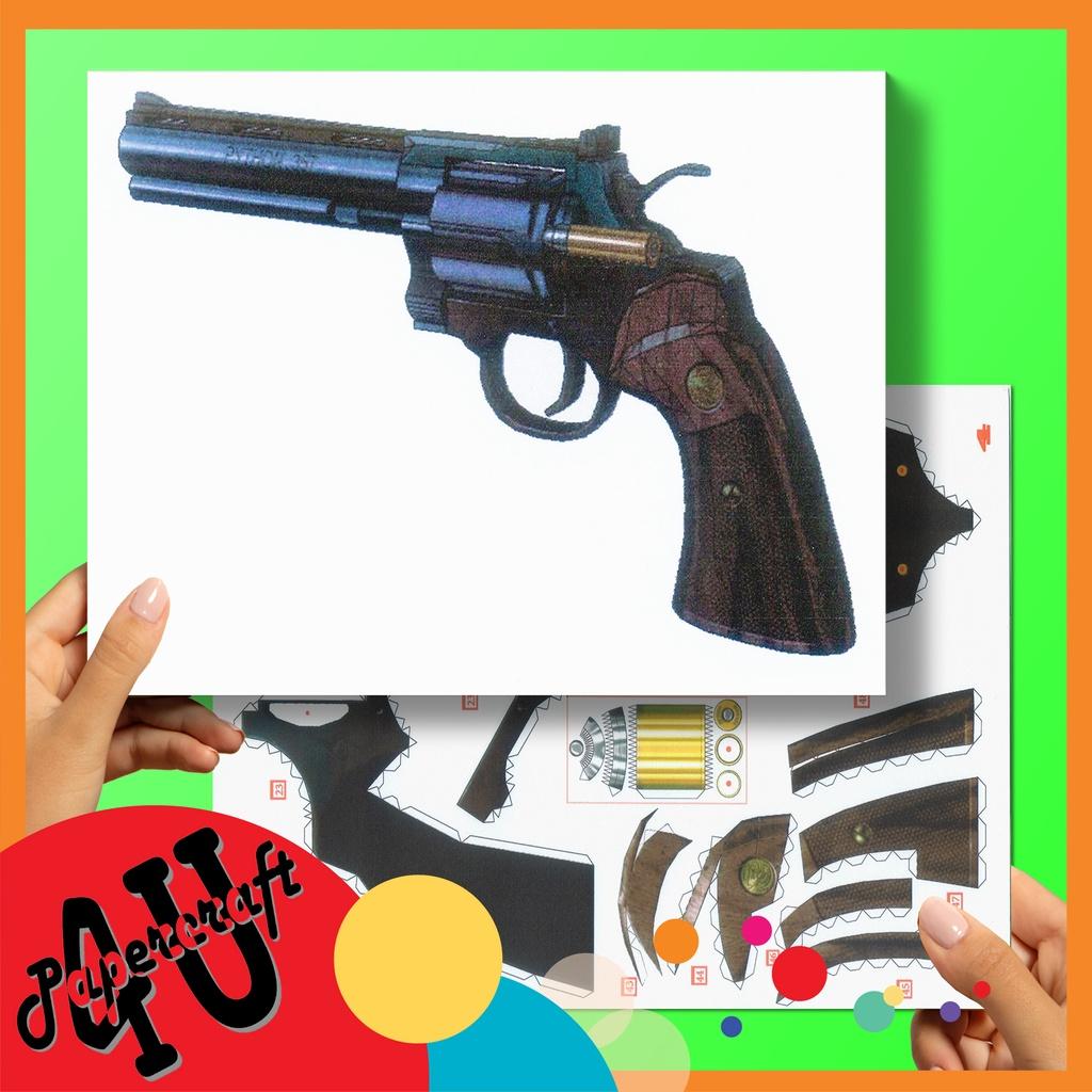 Bộ giấy tạo mô hình Colt Python tỉ lệ 1:1 (ổ đạn quay được)