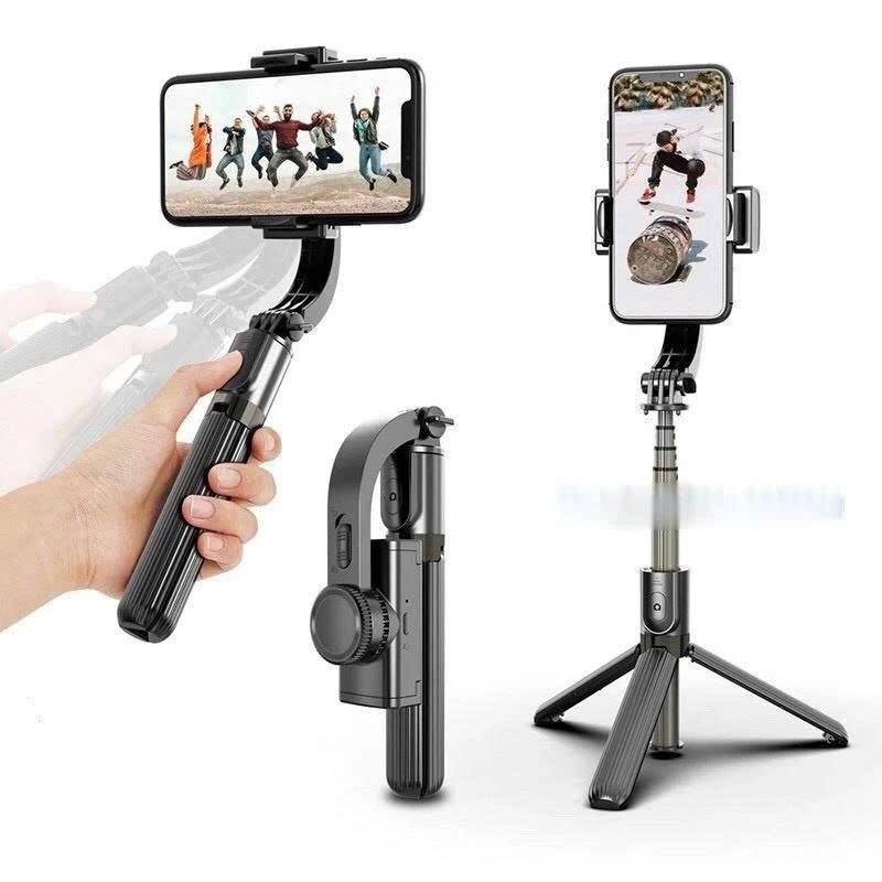 Gậy Chụp Hình Chống Rung PUCEN Gimbal Stabilizer L08, Có 3 Chân Đỡ, Tặng Kèm Nút Bấm BLT Hàng Cao Cấp - hàng chính hãng