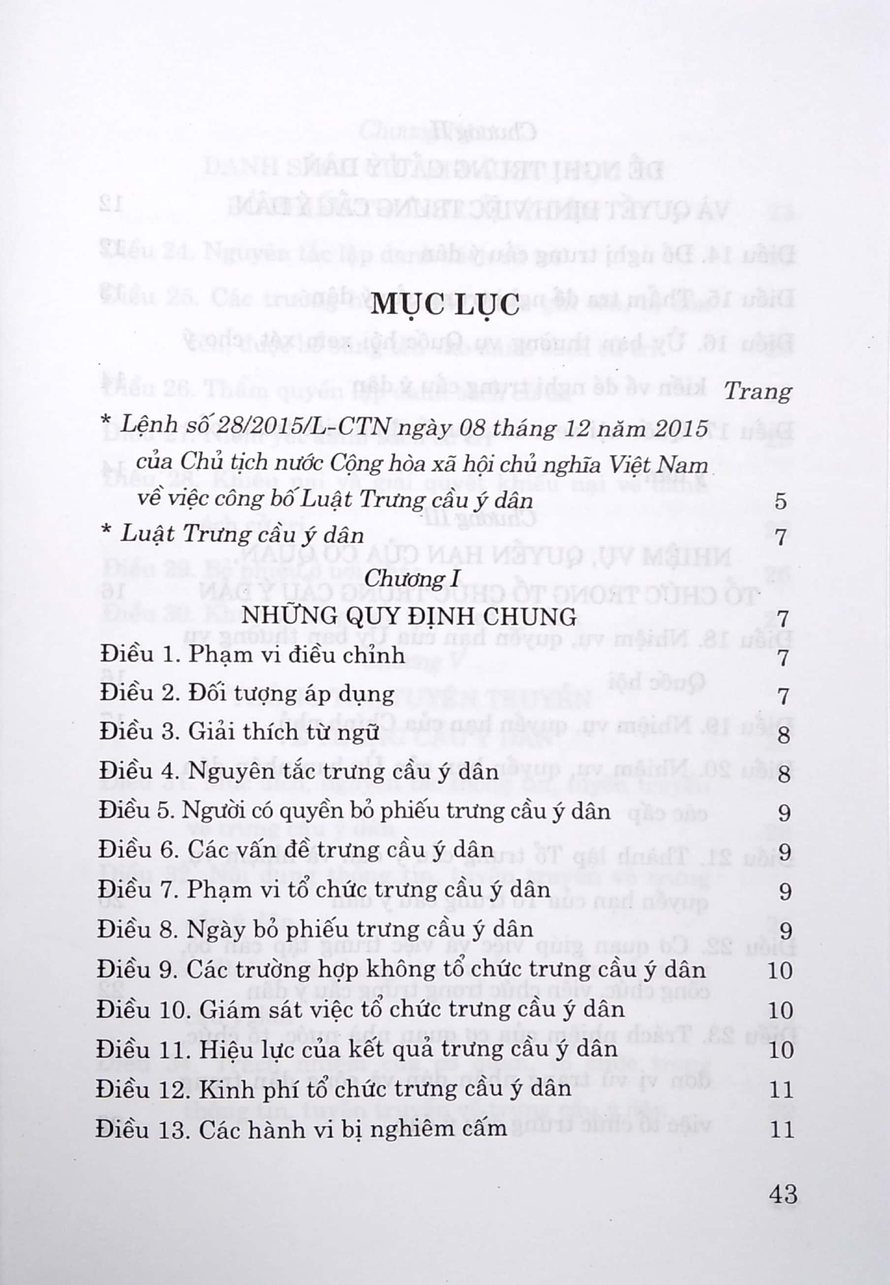 Luật Trưng Cầu Ý Dân (Hiện Hành)