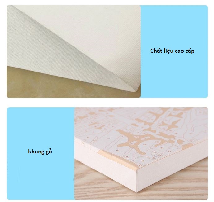 Tranh số hóa có khung, sơn dầu số hóa tự tô màu PHONG CẢNH! 3(có khung 40x50cm)