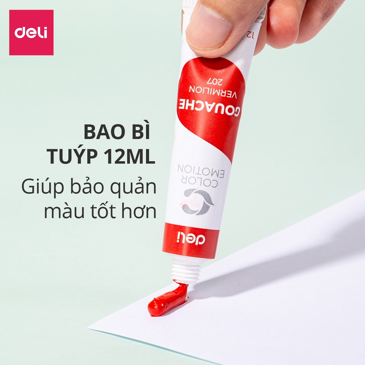 Màu bột Gouache Deli dạng tuýp 12ml Deli - 5/12/24 màu - 1 hộp - EC11 .