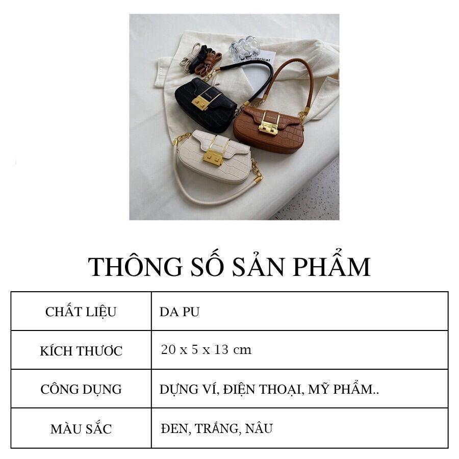 Túi xách nữ đeo vai tặng kèm dây đeo chéo khoá miu da rắn