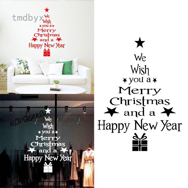 Tmdbyx Decal dán cửa kính hoạ tiết giáng sinh