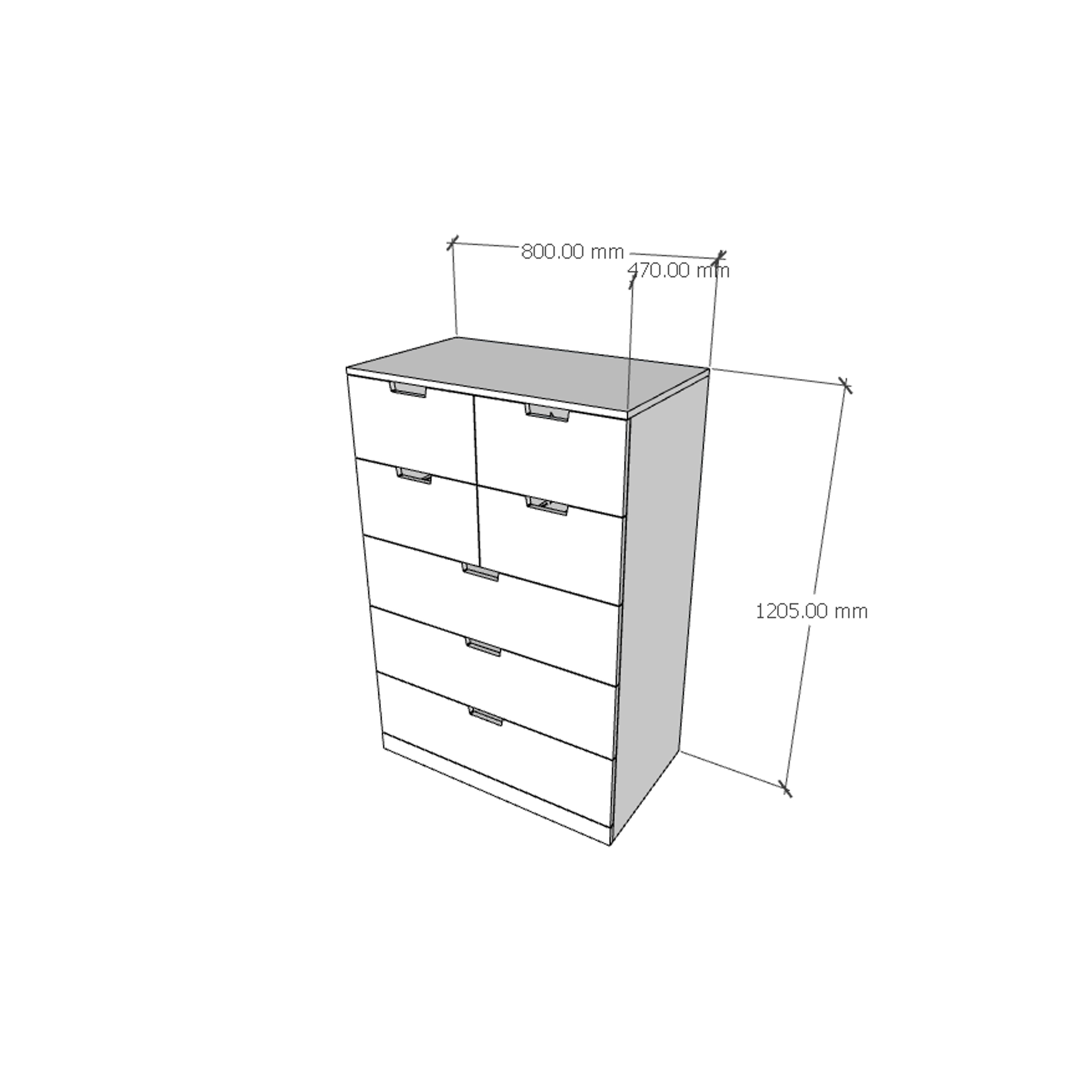 [Happy Home Furniture] SCANDINA, Tủ đựng đồ 7 ngăn kéo, 80cm x 47cm x 120cm ( DxRxC), THK_100