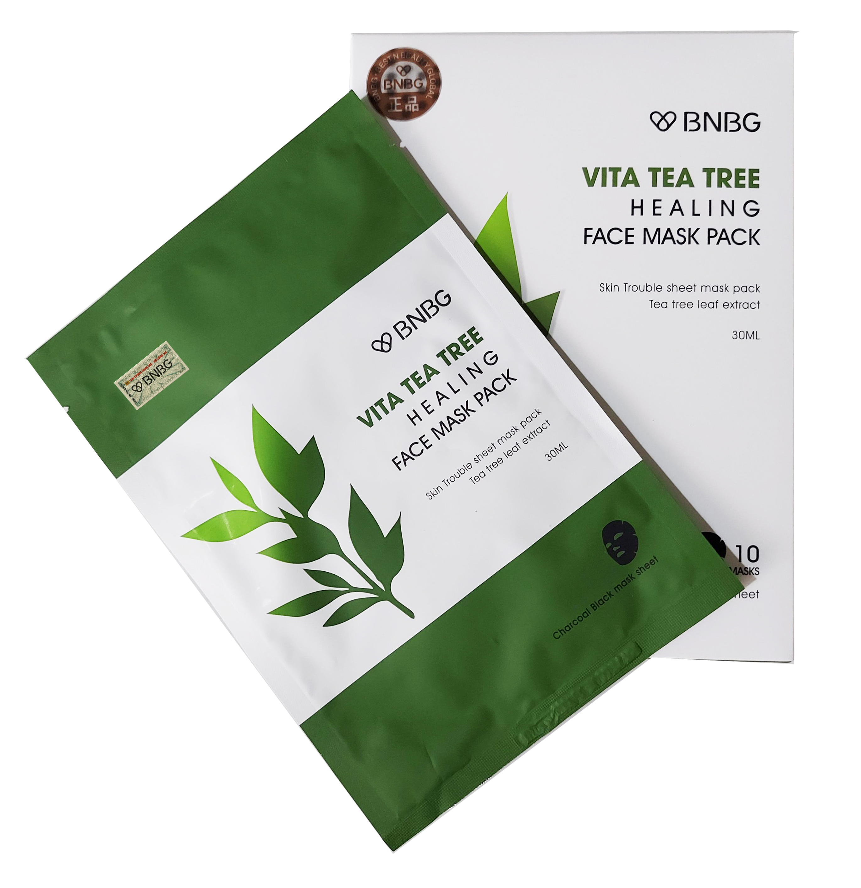 Mặt Nạ BNBG Tràm Trà Thải Độc Da, Giảm Mụn Vita Tea Tree Healing Face Mask Pack 30ml