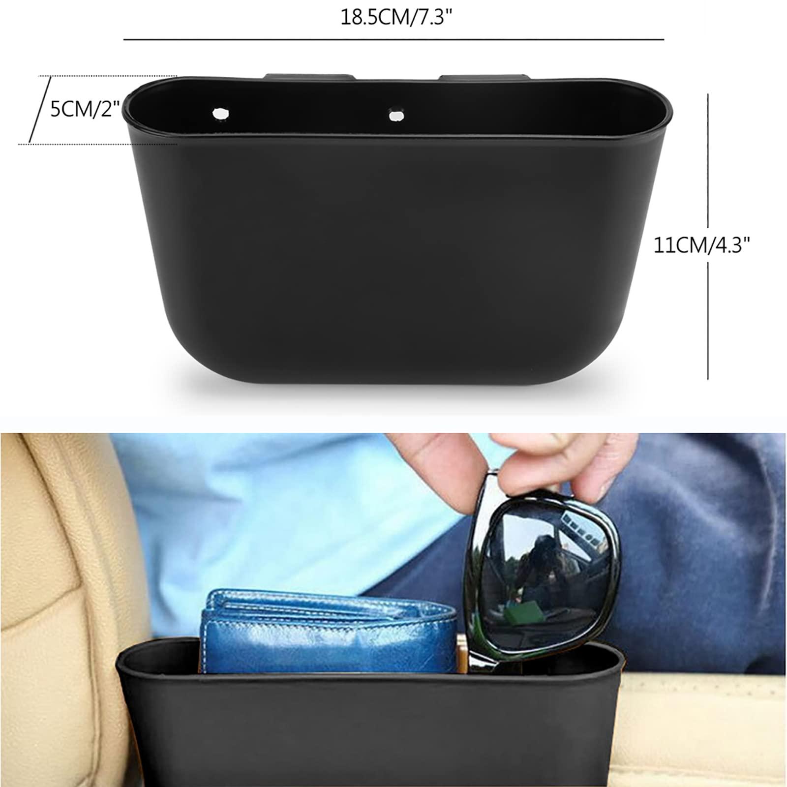 Bin cho xe nhỏ , thùng rác nhựa mini có thể lưu trữ xe lưu trữ xe, hộp lưu trữ treo, dễ làm sạch, màu: màu đen