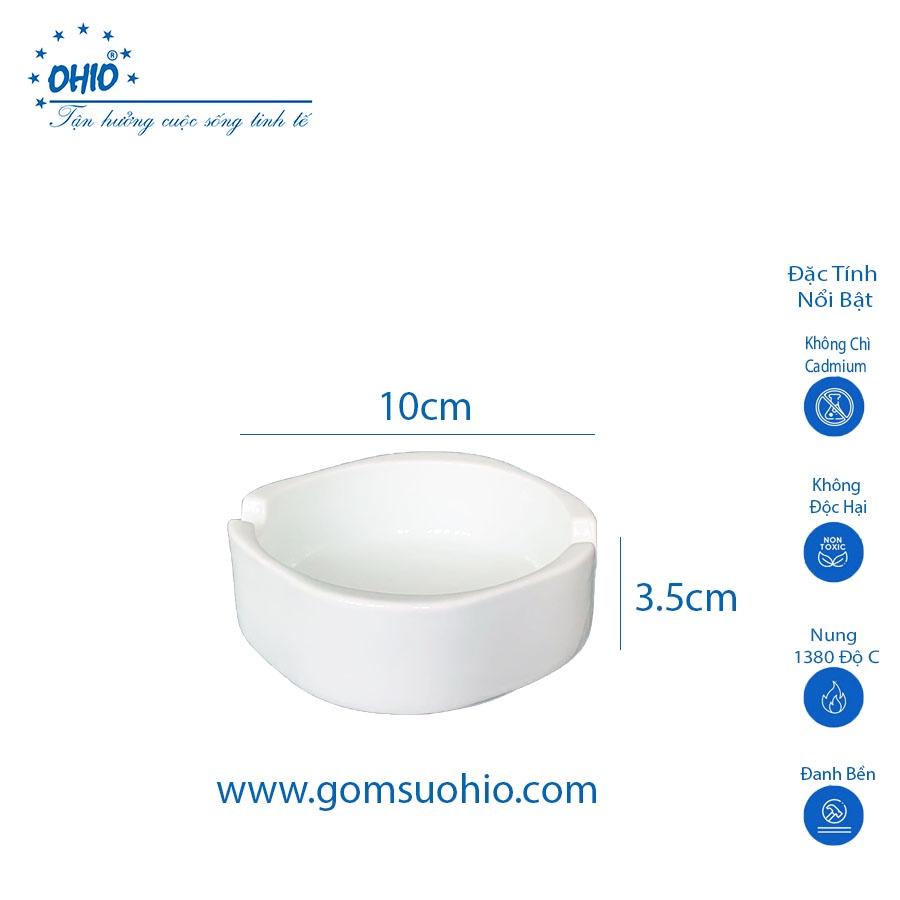 Gạt Tàn Vuông 3.5 cm Sứ Trắng OHIO