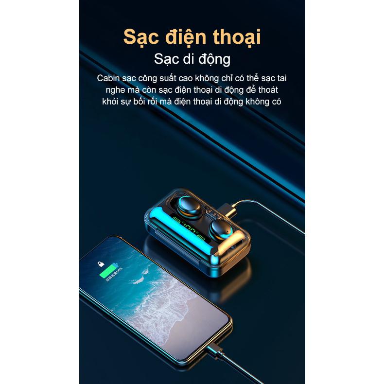 Tai Nghe Bluetooth Goojodoq TWS F9-5 Màn Hình LED Thông Minh Có Micro Không Dây Âm Thanh Nổi Bass Chống Nước