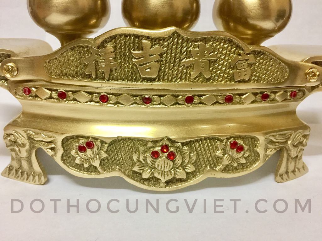 Bộ ngai 3 chén thờ cúng bằng đồng